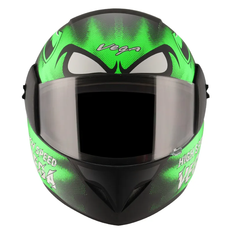 VEGA Cliff Devil Black Neon Green Full Face Helmet