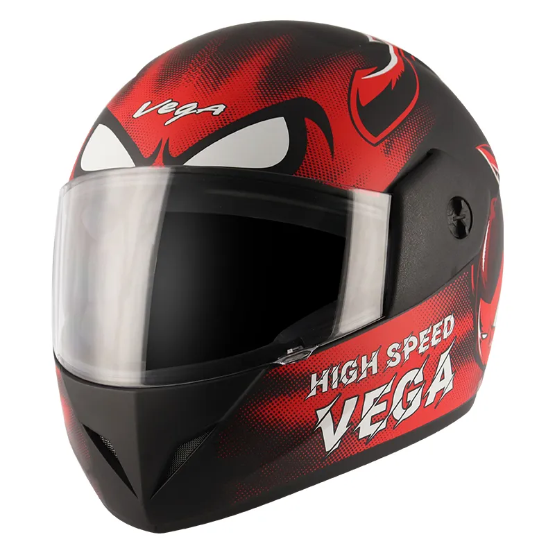 VEGA Cliff Devil Dull Black Red Full Face Helmet