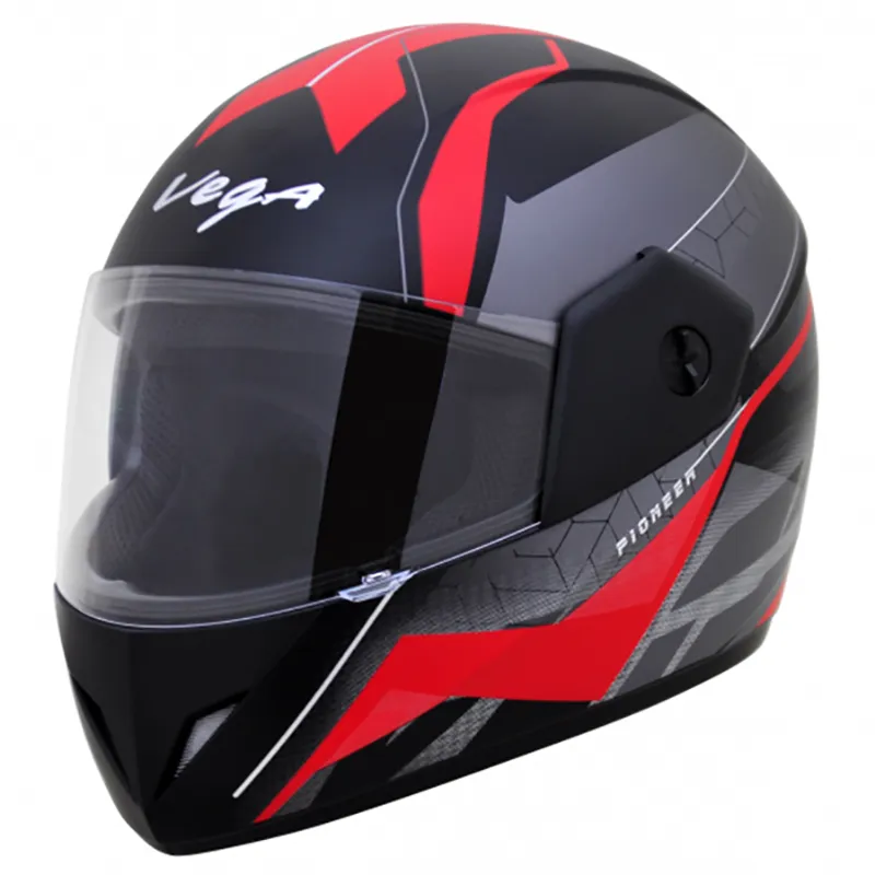 VEGA Cliff Pioneer Dull Black Red Full Face Helmet