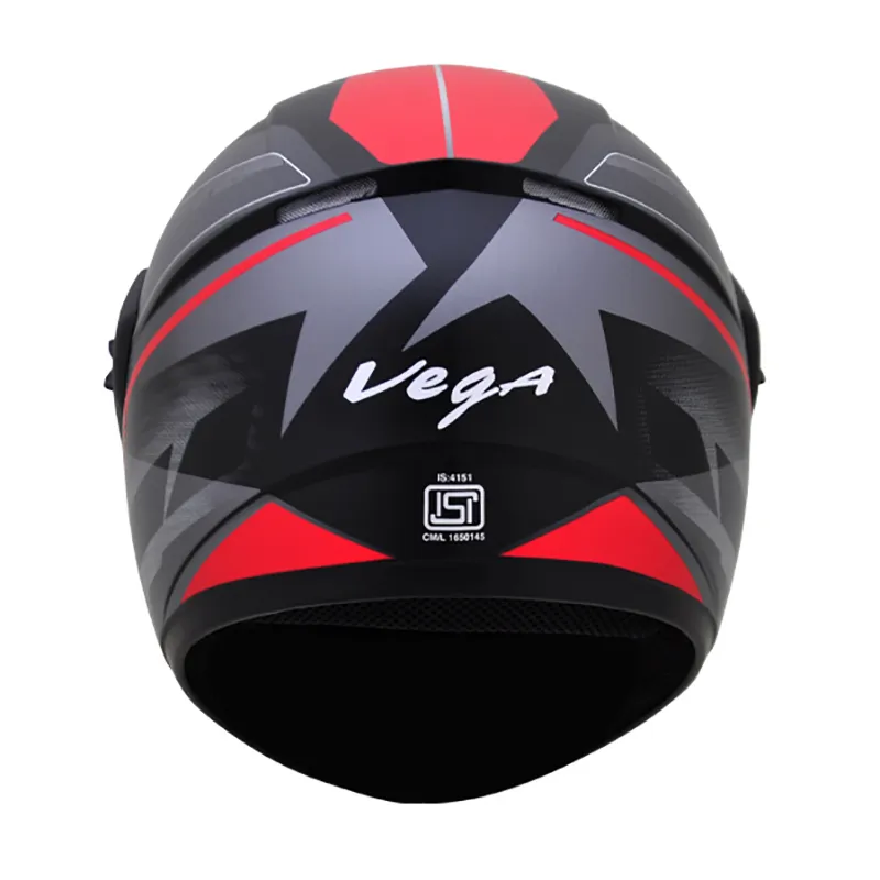 VEGA Cliff Pioneer Dull Black Red Full Face Helmet