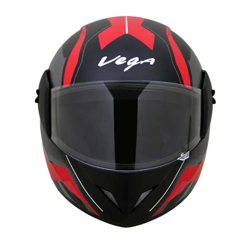 VEGA Cliff Pioneer Dull Black Red Full Face Helmet