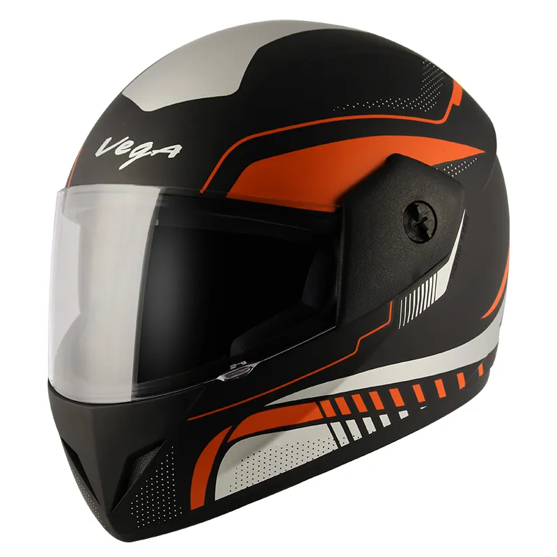 VEGA Cliff Styler Dull Black Orange Full Face Helmet