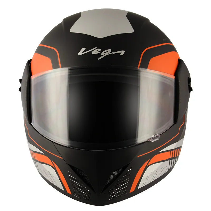 VEGA Cliff Styler Dull Black Orange Full Face Helmet