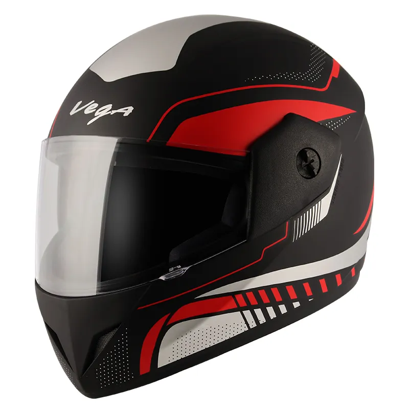 VEGA Cliff Styler Dull Black Red Full Face Helmet