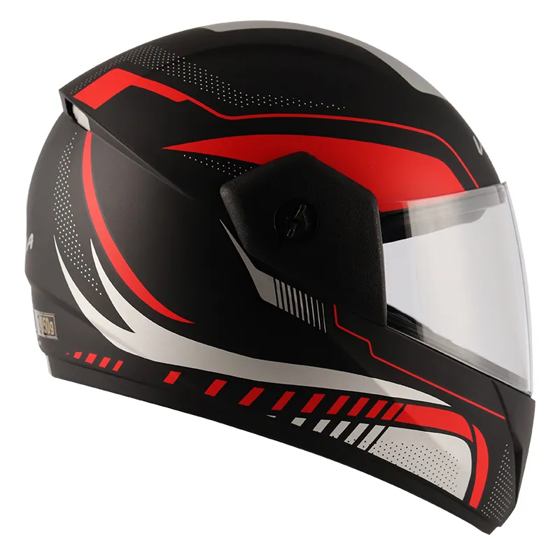 VEGA Cliff Styler Dull Black Red Full Face Helmet