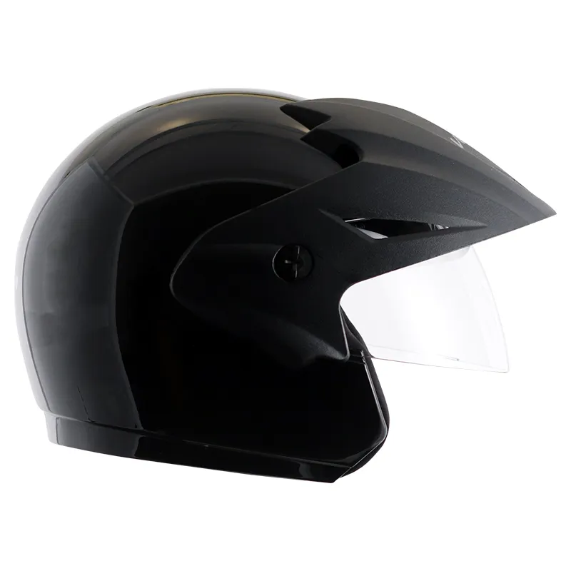 VEGA Cruiser Black Half Face Helmet