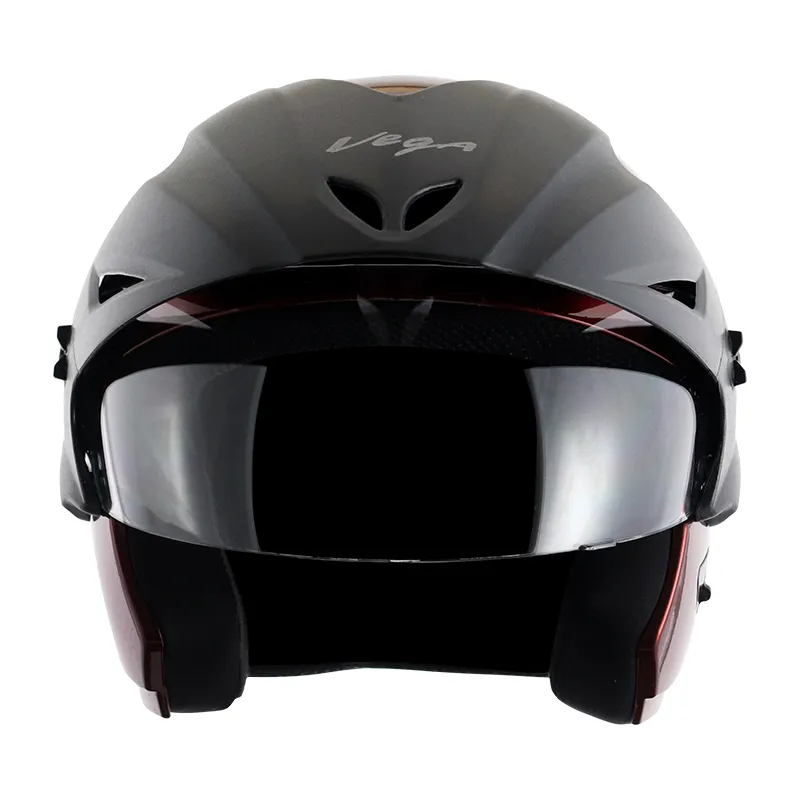 VEGA Cruiser Burgundy Half Face Helmet