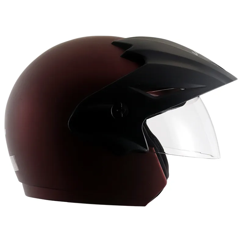 VEGA Cruiser Dull Burgundy Half Face Helmet
