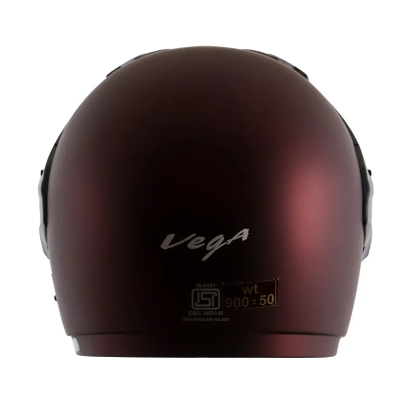 VEGA Cruiser Dull Burgundy Half Face Helmet
