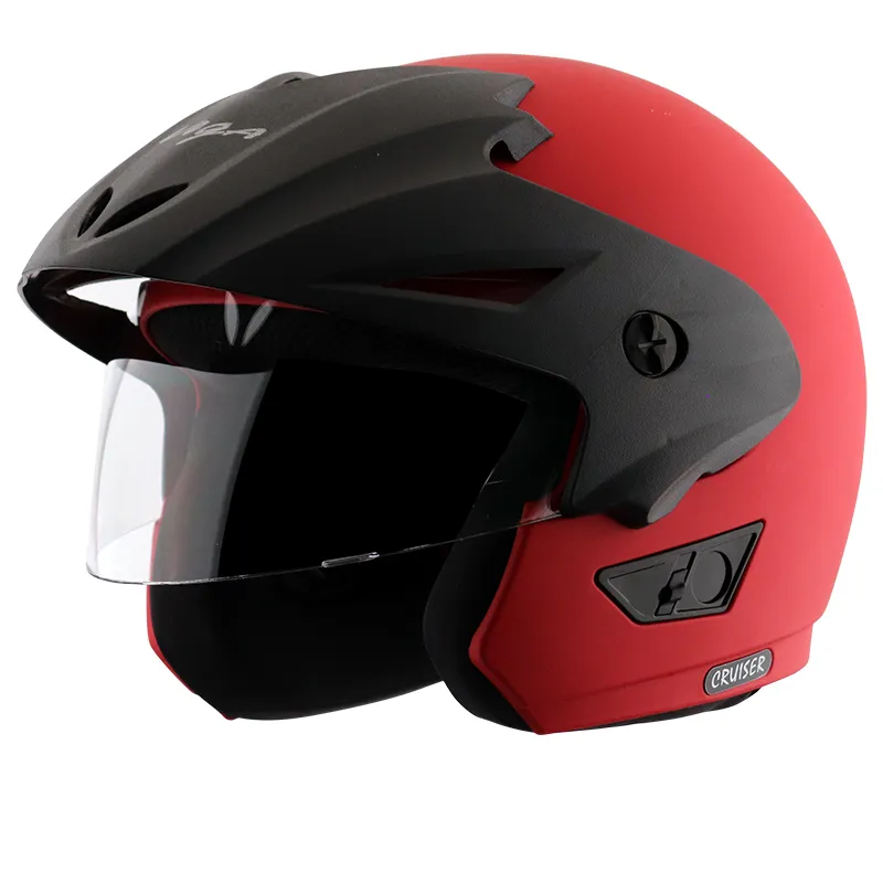 VEGA Cruiser Dull Red Half Face Helmet