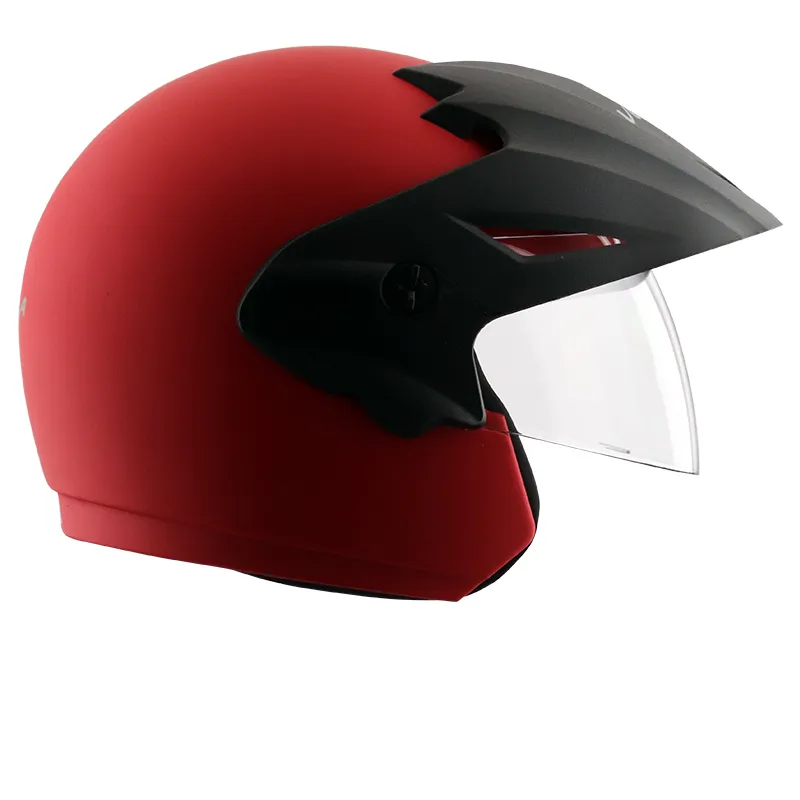 VEGA Cruiser Dull Red Half Face Helmet