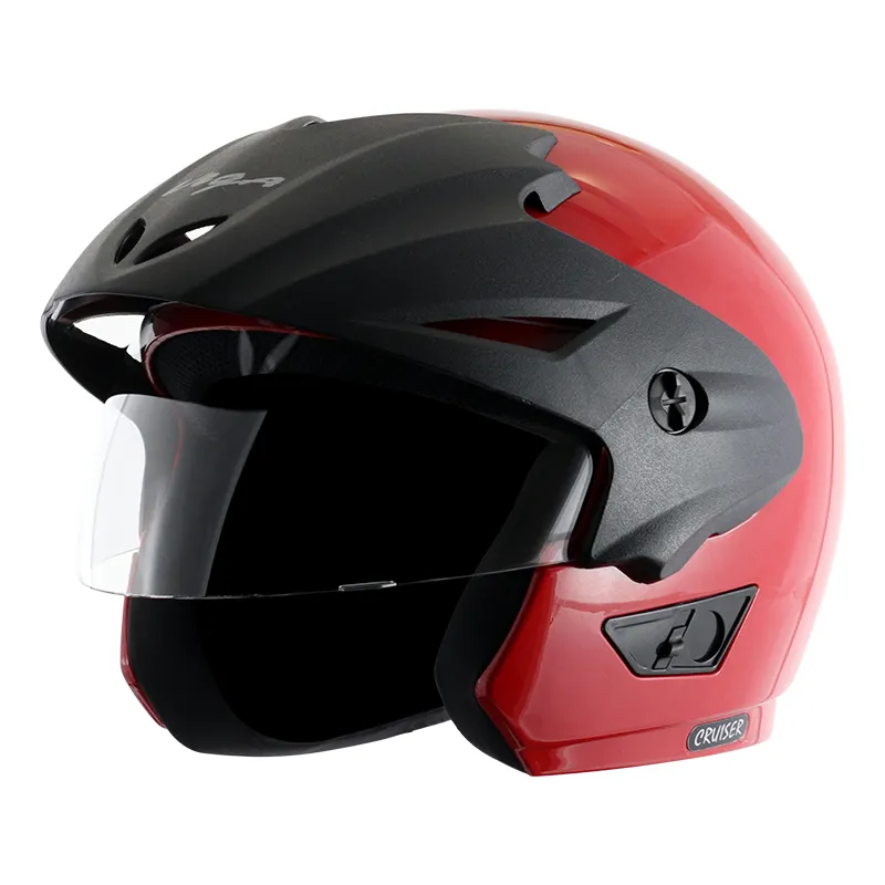 VEGA Cruiser Red Half Face Helmet