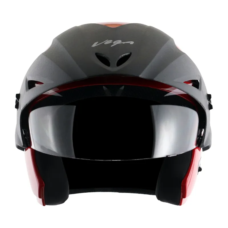 VEGA Cruiser Red Half Face Helmet