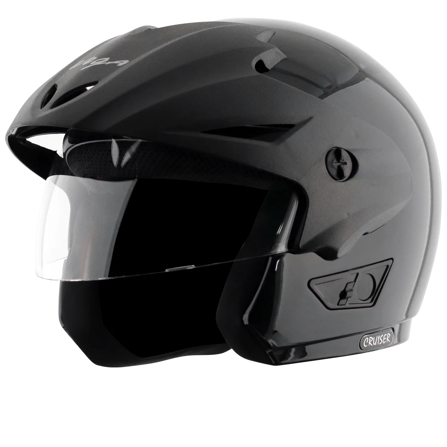 VEGA Cruiser Without Peak Black Half Face Helmet