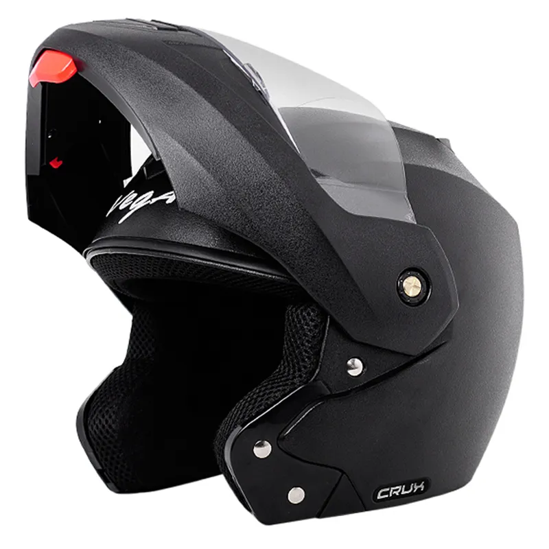 VEGA Crux Dual Visor Black Flip up Helmet