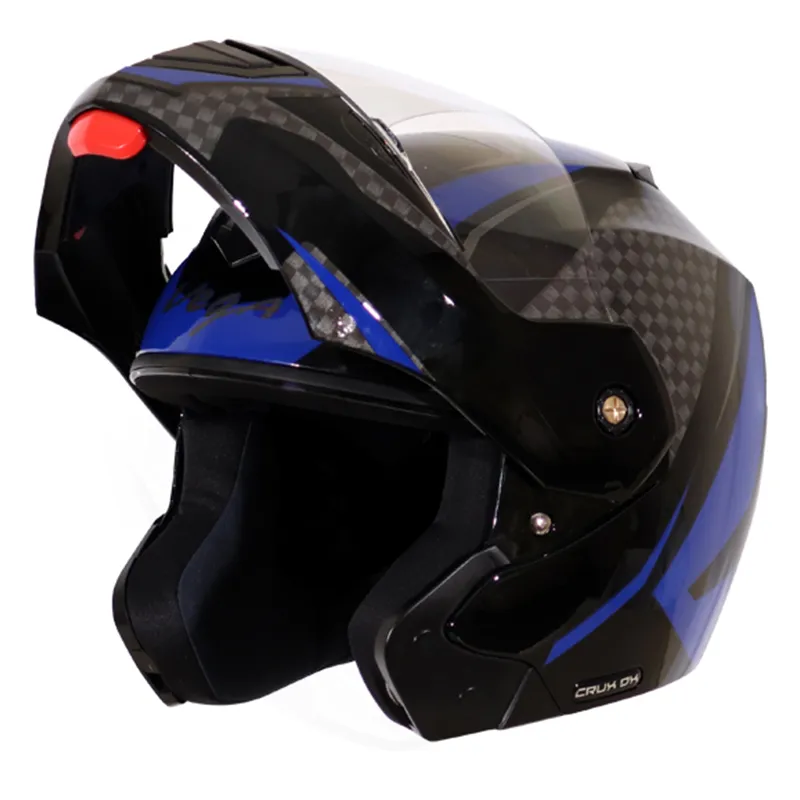 VEGA Crux Dx Checks Black Blue Full Face Helmet