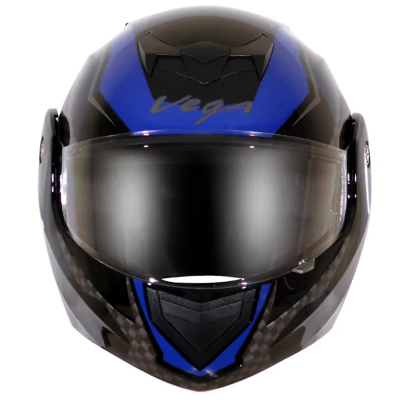 VEGA Crux Dx Checks Black Blue Full Face Helmet
