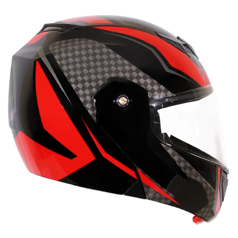 VEGA Crux Dx Checks Black Red Full Face Helmet