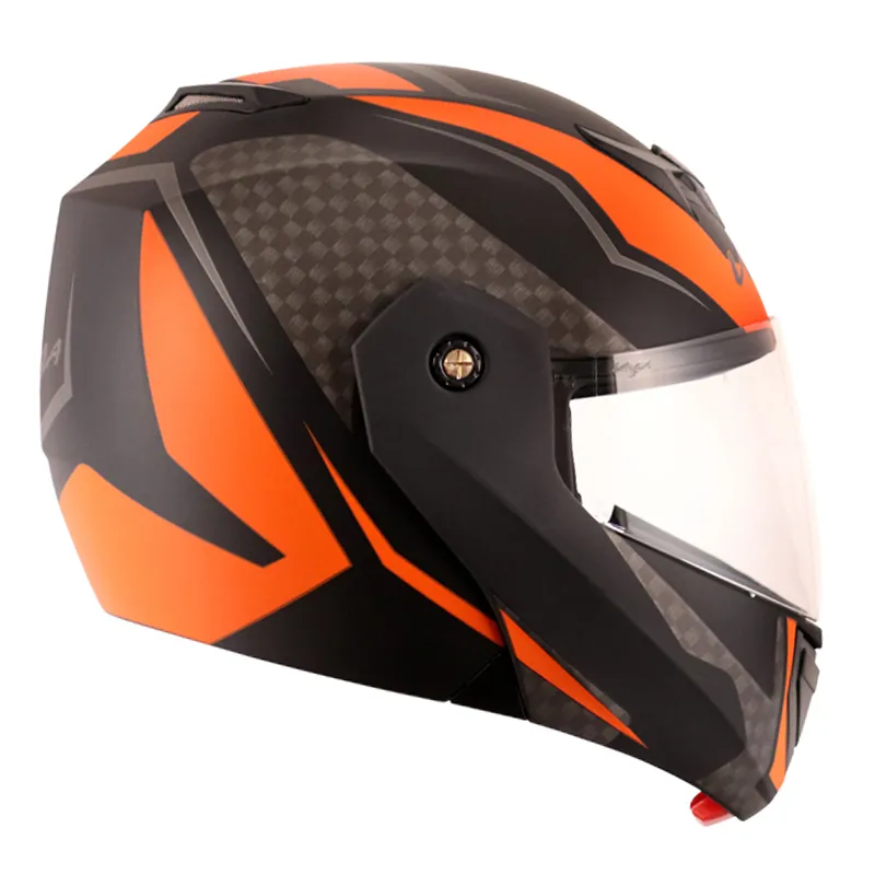 VEGA Crux Dx Checks Dull Black Orange Full Face Helmet