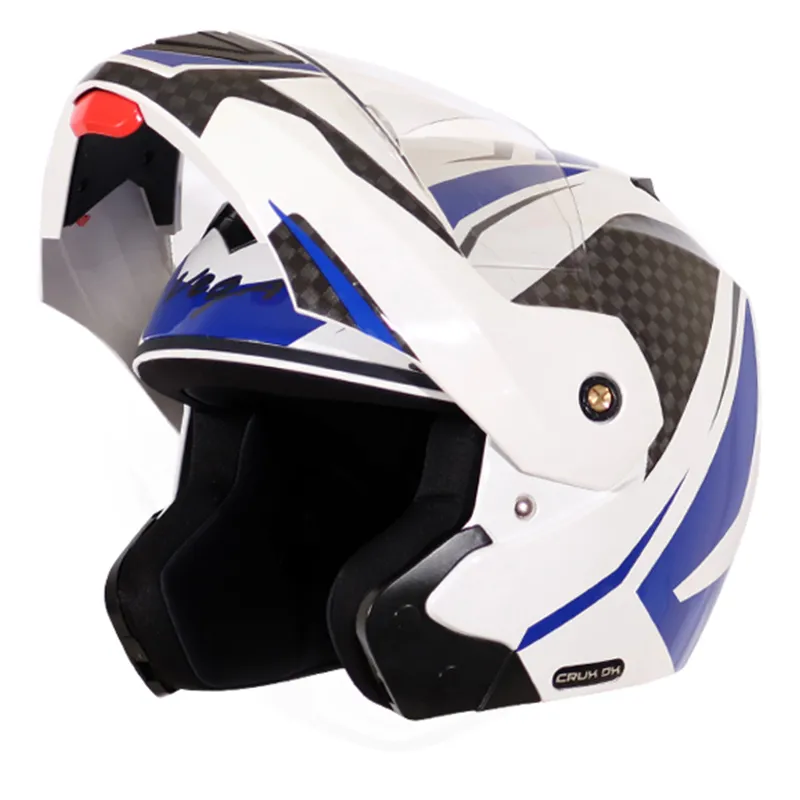 VEGA Crux Dx Checks White Blue Full Face Helmet