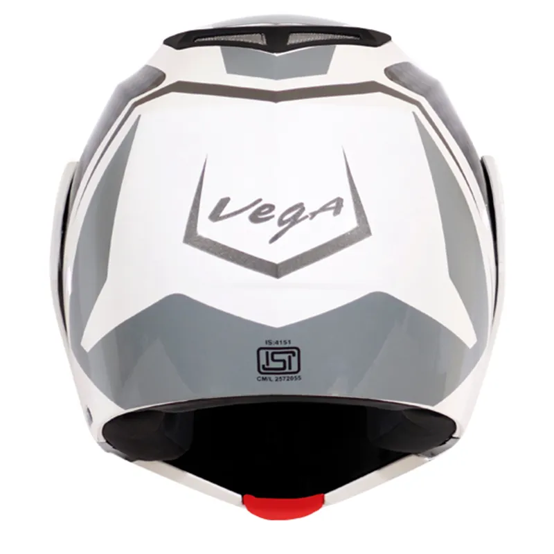 VEGA Crux Dx Checks White Silver Full Face Helmet