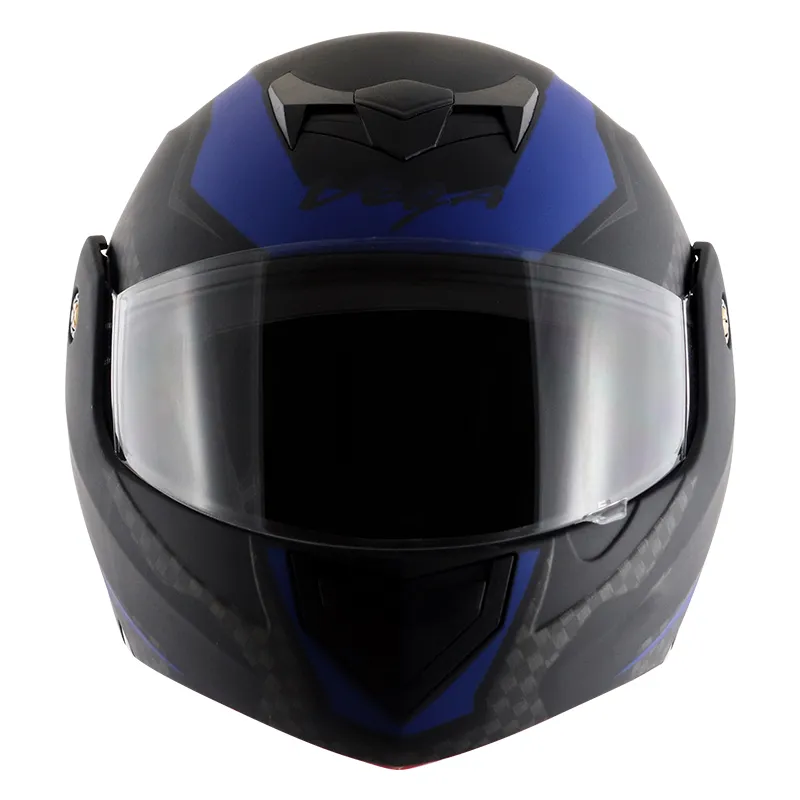 VEGA Crux Dx Checks Dull Black M Blue Flip Up Helmet