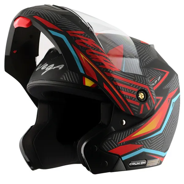 VEGA Crux Dx Energy Black Red Flip Up Helmet
