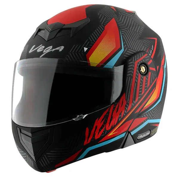 VEGA Crux Dx Energy Black Red Flip Up Helmet