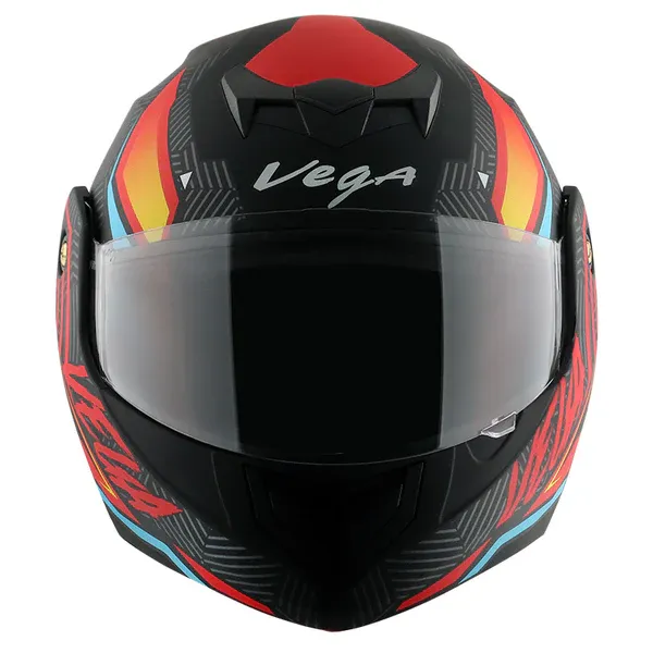 VEGA Crux Dx Energy Dull Black Red Flip Up Helmet
