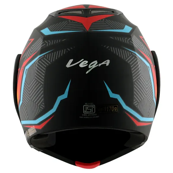 VEGA Crux Dx Energy Dull Black Red Flip Up Helmet