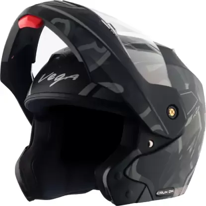 VEGA Crux Dx Fighter Black Grey Flip Up Helmet