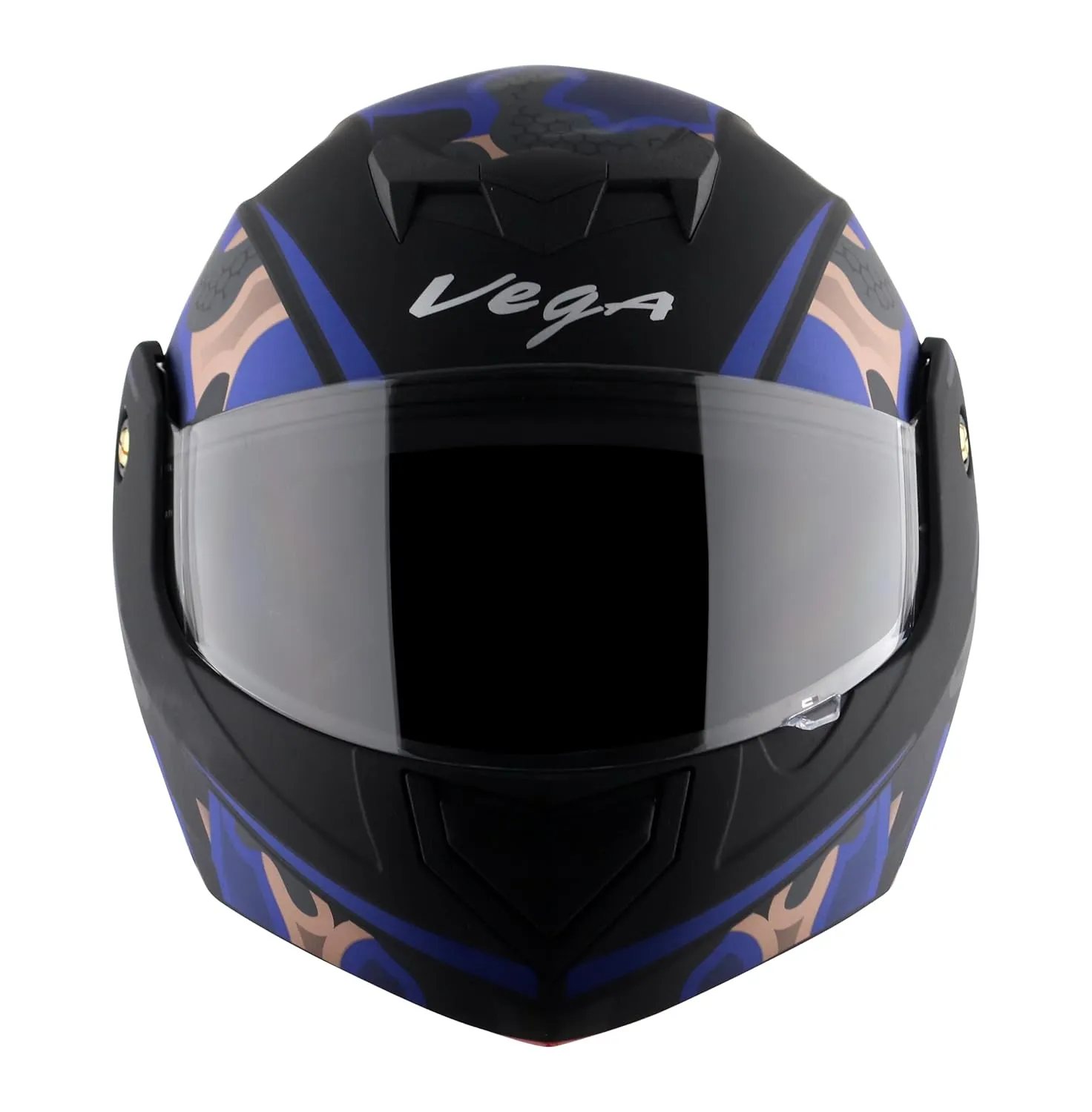 VEGA Crux Dx Fighter Black M Blue Flip Up Helmet