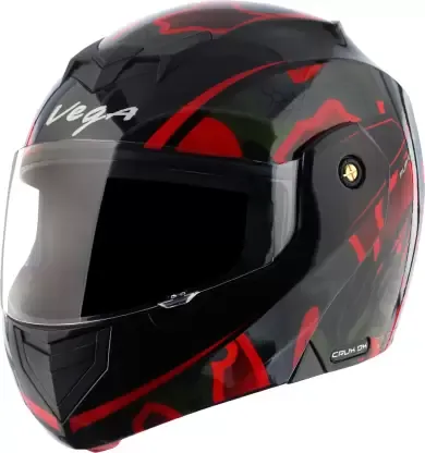 VEGA Crux Dx Fighter Black Red Flip Up Helmet
