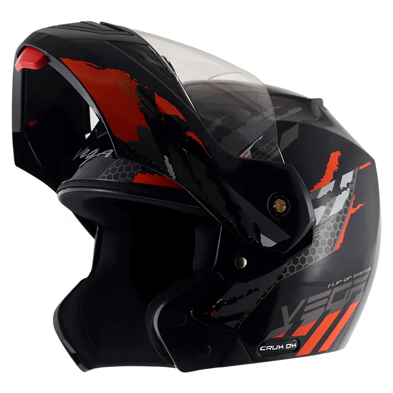 VEGA Crux Dx Flex Black Orange Full Face Helmet