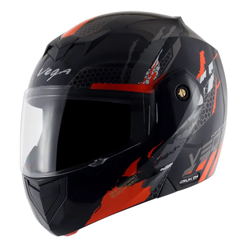 VEGA Crux Dx Flex Black Orange Full Face Helmet