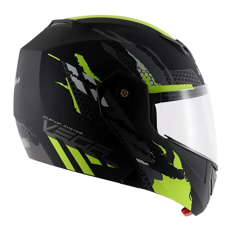 VEGA Crux Dx Flex Dull Black Neon Yellow Full Face Helmet