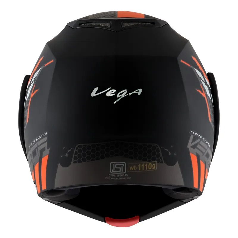 VEGA Crux Dx Flex Dull Black Orange Full Face Helmet