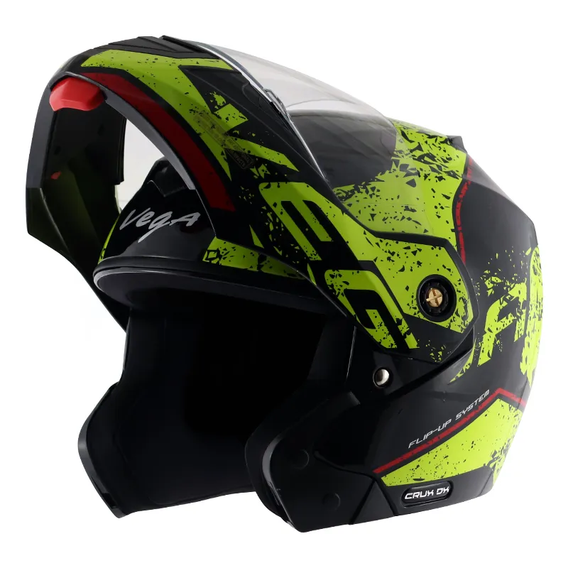 VEGA Crux Dx Victor Black Neon Yellow Full Face Helmet