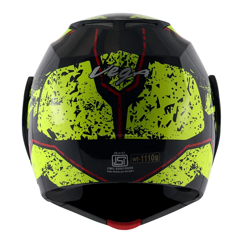 VEGA Crux Dx Victor Black Neon Yellow Full Face Helmet