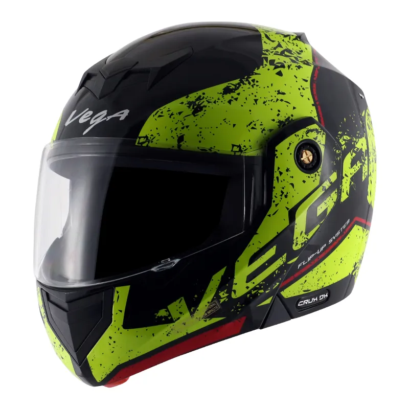 VEGA Crux Dx Victor Black Neon Yellow Full Face Helmet