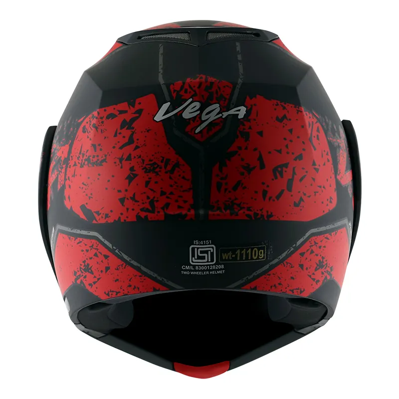 VEGA Crux Dx Victor Dull Black Red Full Face Helmet