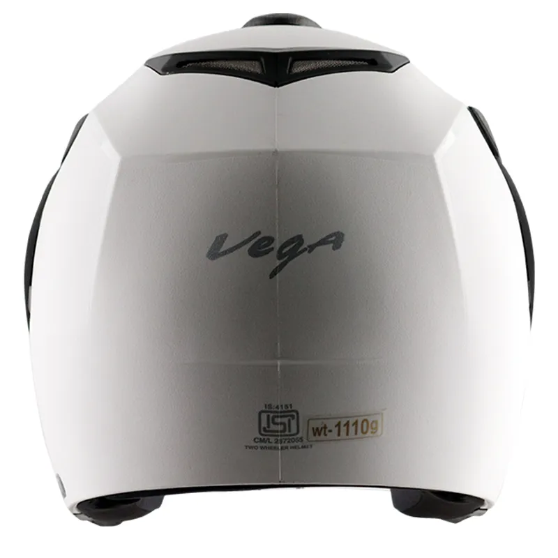 VEGA Crux Open Face White Half Face Helmet
