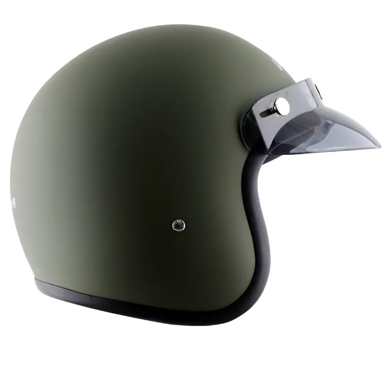VEGA Jet Dx Dull Battle Green Half Face Helmet