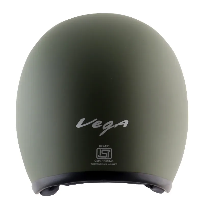 VEGA Jet Dx Dull Battle Green Half Face Helmet