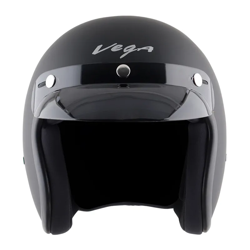 VEGA Jet Dx Dull Black Half Face Helmet