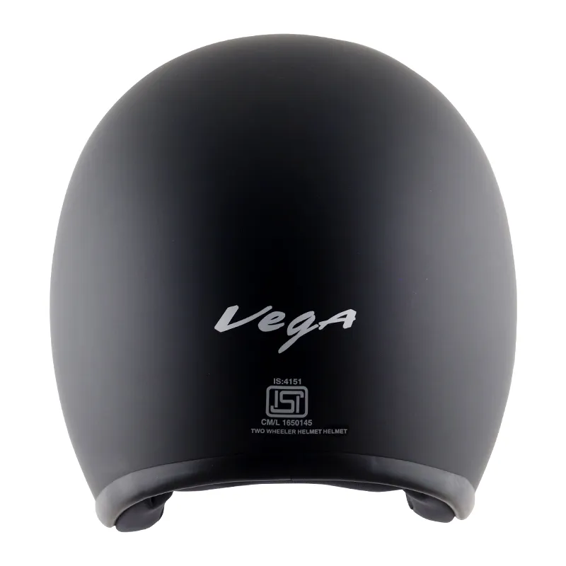 VEGA Jet Dx Dull Black Half Face Helmet