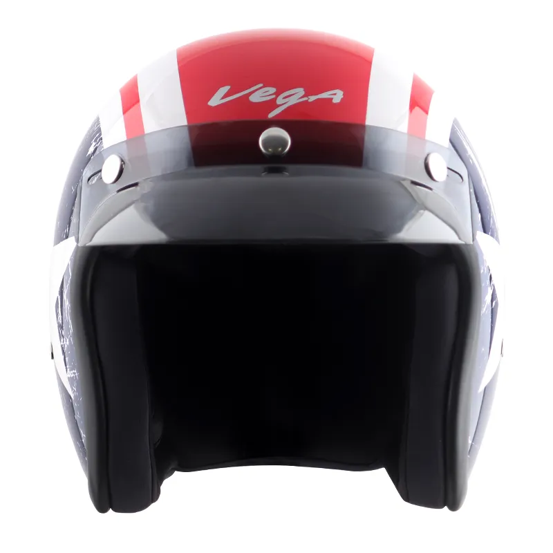 VEGA Jet Dx W Peak Captain Red Blue Half Face Helmet