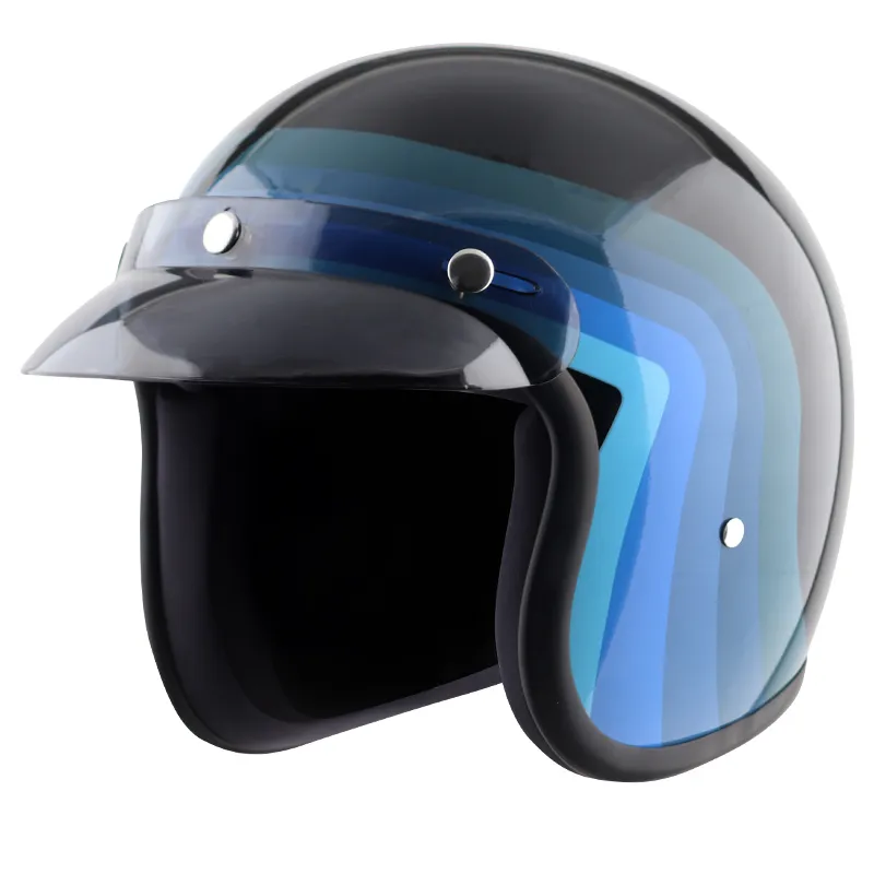VEGA Jet Dx W Peak Urban Black Blue Half Face Helmet