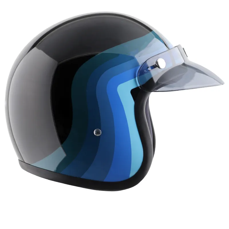 VEGA Jet Dx W Peak Urban Black Blue Half Face Helmet