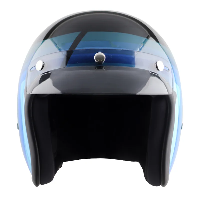 VEGA Jet Dx W Peak Urban Black Blue Half Face Helmet